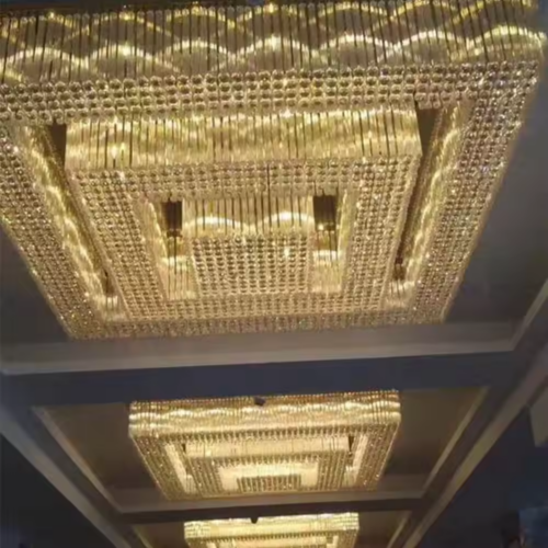 Customized Crystal Rectangular Ceiling Chandelier