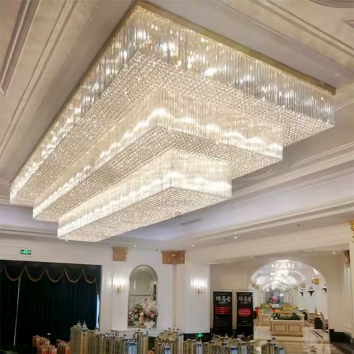 LED Crystal Ceiling Chandelier for Hotel Lobby Banquet Hall