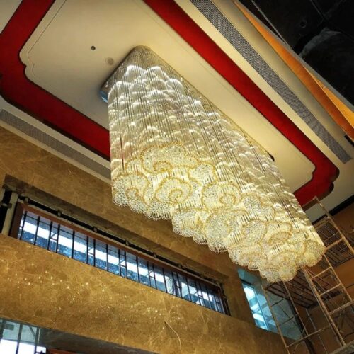 Luxury Flower-shaped Crystal Chandelier for Lobby