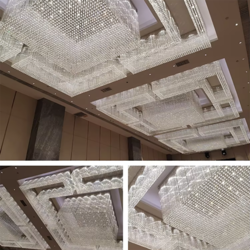 Customized Crystal Rectangular Ceiling Chandelier