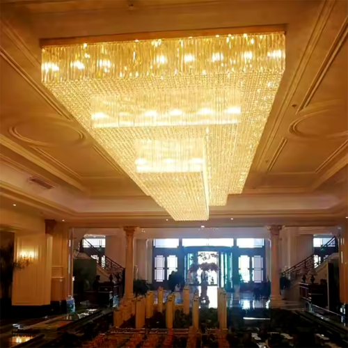 LED Crystal Ceiling Chandelier for Hotel Lobby Banquet Hall