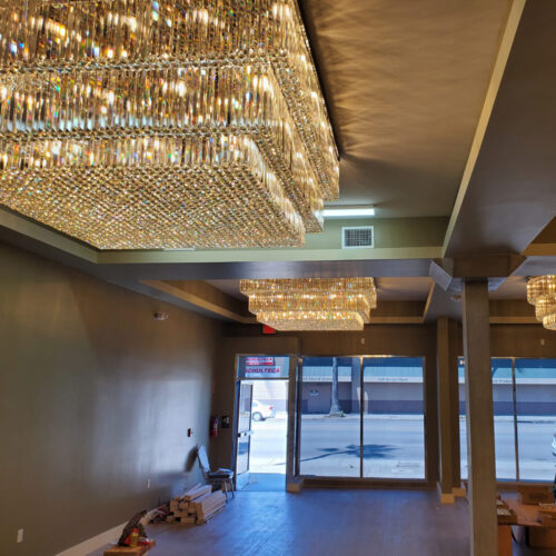 Modern Crystal Rectangle Chandelier for Banquet Hall Hotel