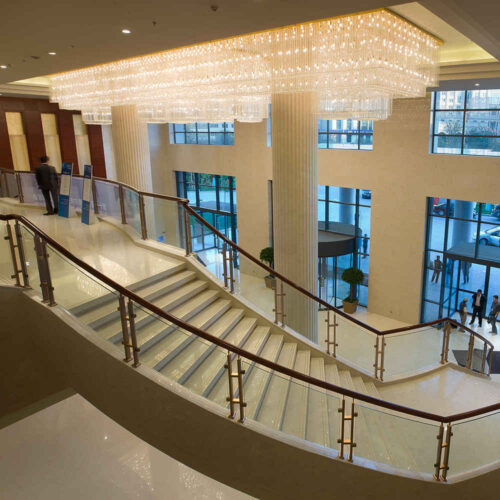 LED Crystal Ceiling Chandelier for Hotel Lobby Banquet Hall