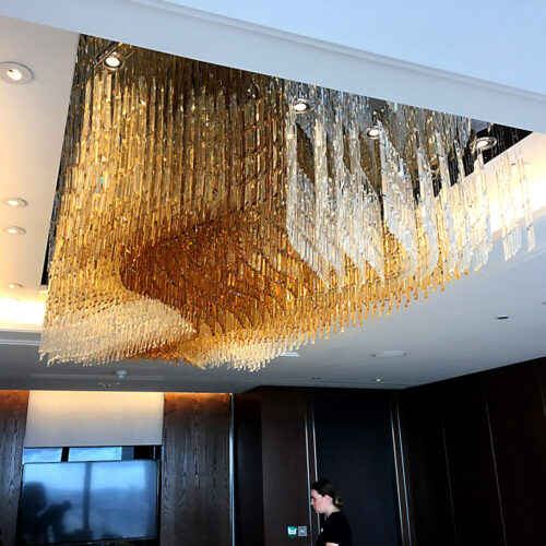 Modern Crystal Rectangle Chandelier for Banquet Hall Hotel