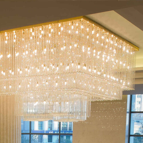 LED Crystal Ceiling Chandelier for Hotel Lobby Banquet Hall