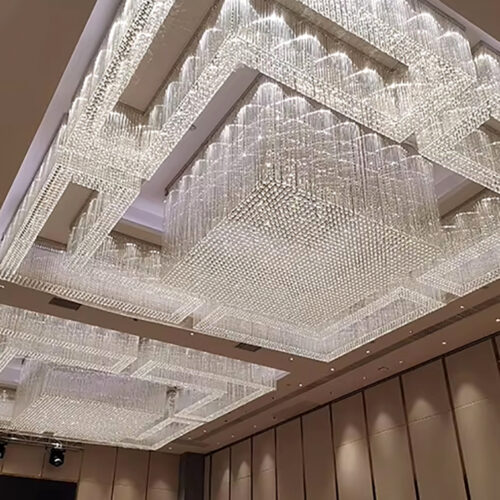 Customized Crystal Rectangular Ceiling Chandelier