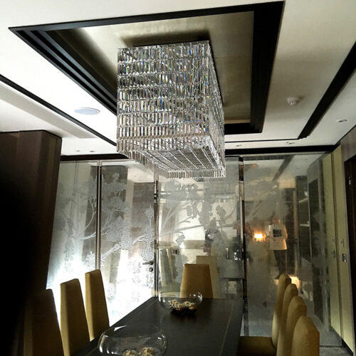 Classic Industrial Crystal LED Chandelier for Hotel Banquet Hall