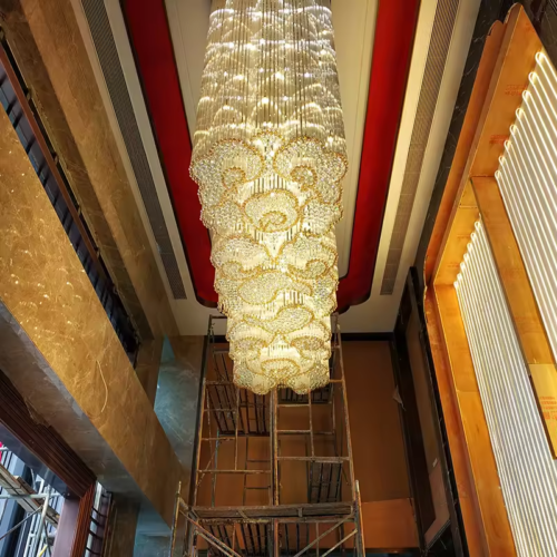 Luxury Flower-shaped Crystal Chandelier for Lobby