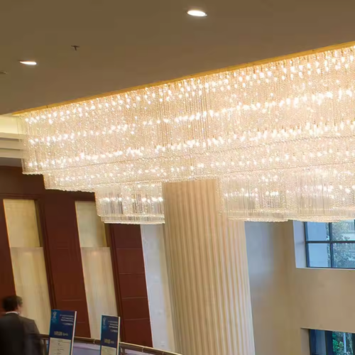 LED Crystal Ceiling Chandelier for Hotel Lobby Banquet Hall