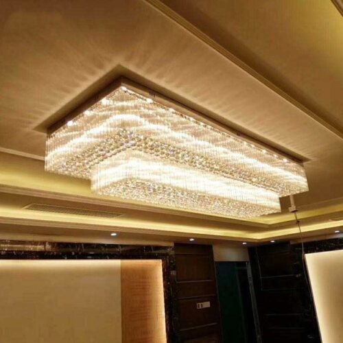 Luxury Crystal Chandelier Ceiling Lamp for Hotel Lobby Villa