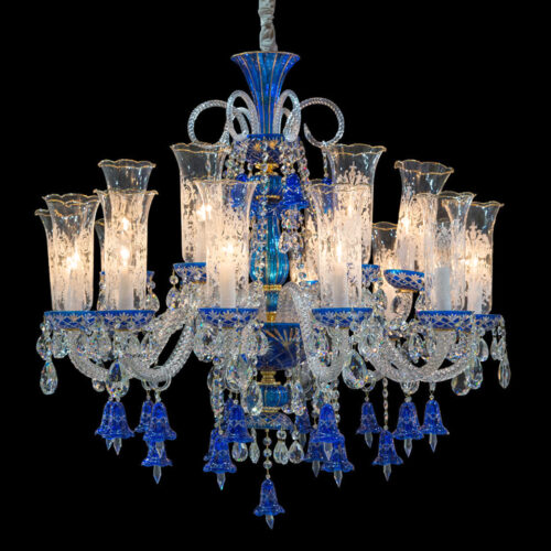 Bohemia Home Decor Blue K9 Crystal Chandelier