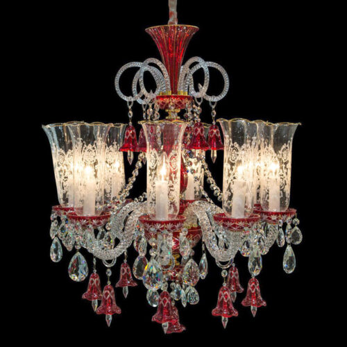 Bohemia Home Decor Red K9 Crystal Chandelier