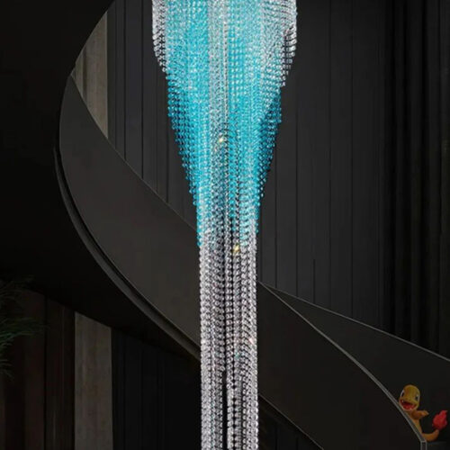 Luxury K9 Crystal Curtain Shaped Modern Standing Floor Lamp