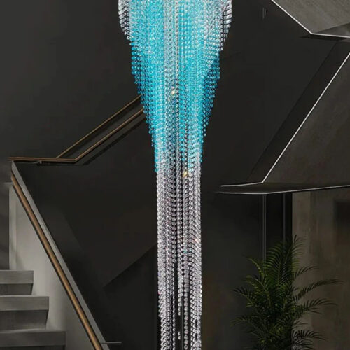 Luxury K9 Crystal Curtain Shaped Modern Standing Floor Lamp