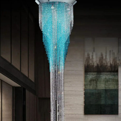 Luxury K9 Crystal Curtain Shaped Modern Standing Floor Lamp