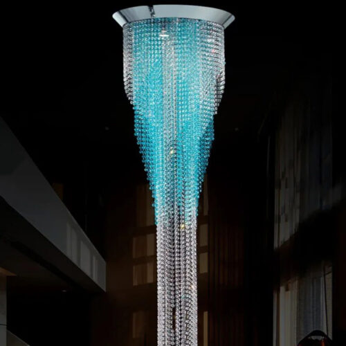 Luxury K9 Crystal Curtain Shaped Modern Standing Floor Lamp