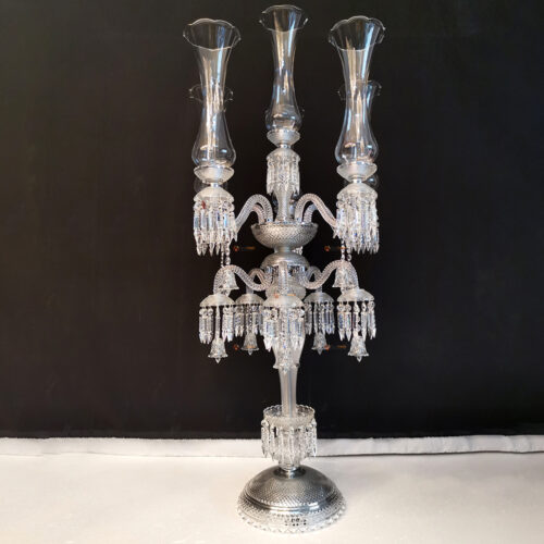 F0726-5+1+5 Crystal Glass Wedding Centerpiece 10 Arms Candelabra Decoration Handcrafted Exquisite Candlestick