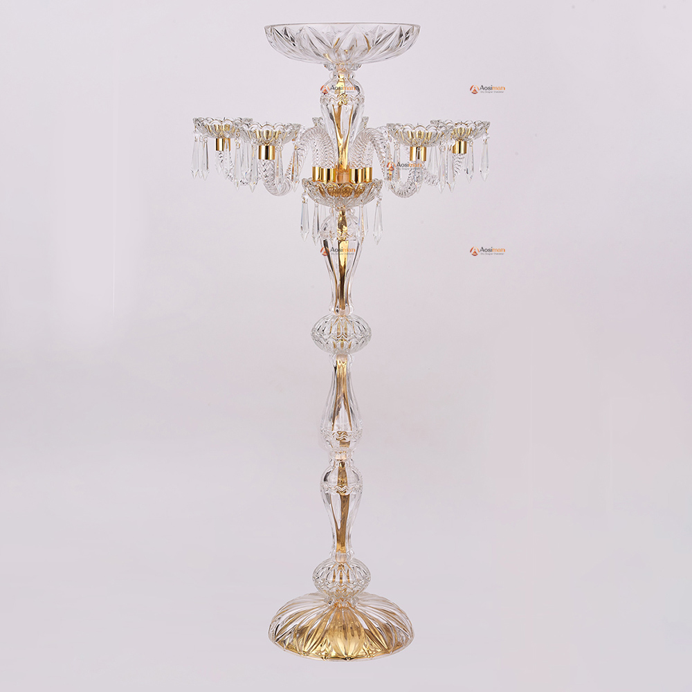 Wedding Crystal Candelabra Gold