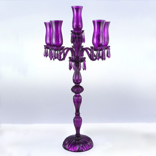 Wedding Crystal Candle Holder Purple