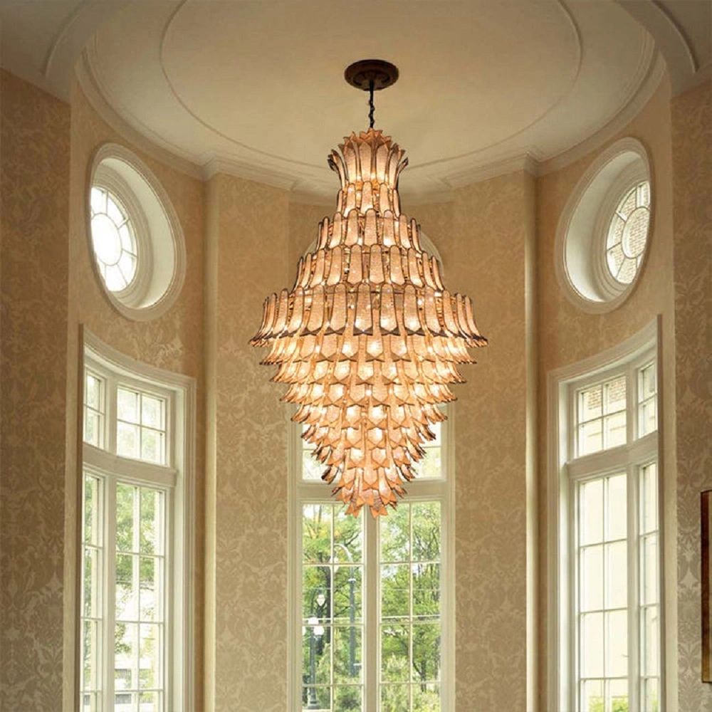 Hot Sale Stairway Large Luxury Crystal Gold Chandelier