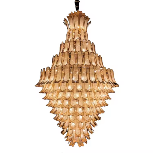 Hot Sale Stairway Large Luxury Crystal Gold Chandelier