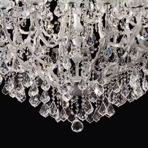 Luxury Large Silver Hanging Crystal Chandelier For Wedding Decoration