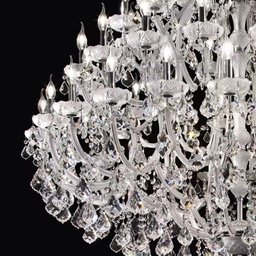 Luxury Large Silver Hanging Crystal Chandelier For Wedding Decoration