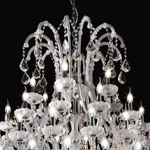 Luxury Large Silver Hanging Crystal Chandelier For Wedding Decoration