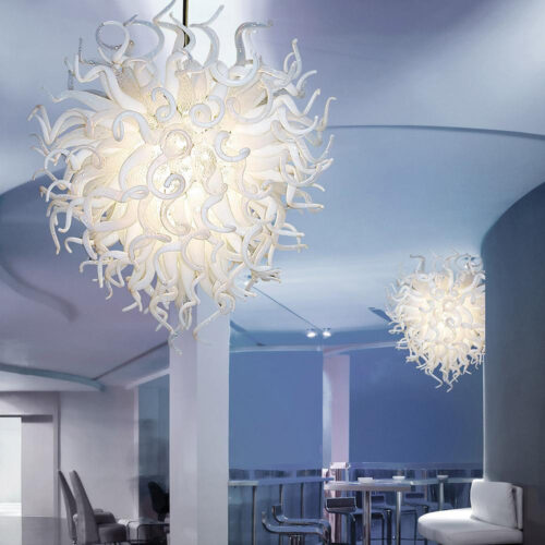 Dramatic Fancy Color Hand Blown Chandelier for Indoor Lighting