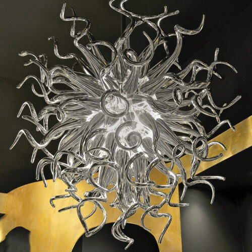 Dramatic Fancy Color Hand Blown Chandelier for Indoor Lighting