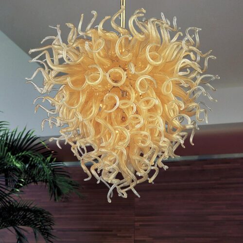 Dramatic Fancy Color Hand Blown Chandelier for Indoor Lighting