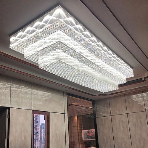 Custom Hotel K9 Crystal Stainless Steel Lamp Decoration