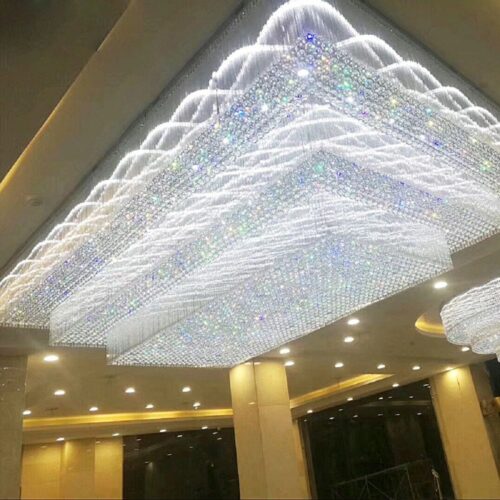 Custom Hotel K9 Crystal Stainless Steel Lamp Decoration