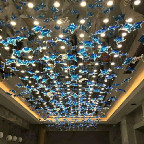 Elegant Butterfly Leaves Chandelier for Hotel Living Rooms