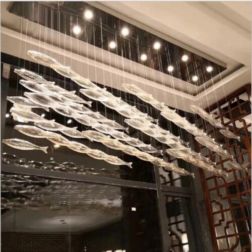 Golden Fish Sculpture Modern Chandelier - Best Seller