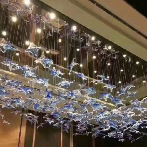 Elegant Butterfly Leaves Chandelier for Hotel Living Rooms