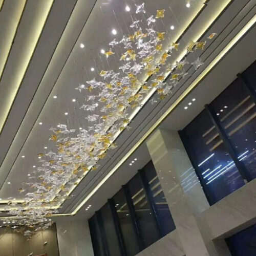 Elegant Butterfly Leaves Chandelier for Hotel Living Rooms