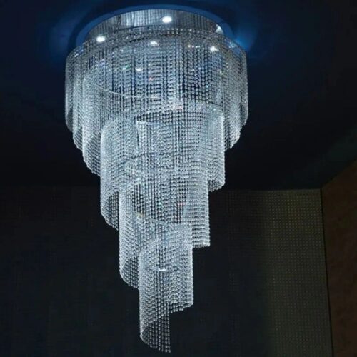 Modern Luxury Indoor Large Round Stairwell Stair Crystal Chandelier