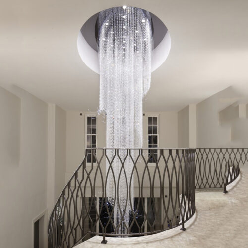 Modern Luxury Indoor Large Round Stairwell Stair Crystal Chandelier