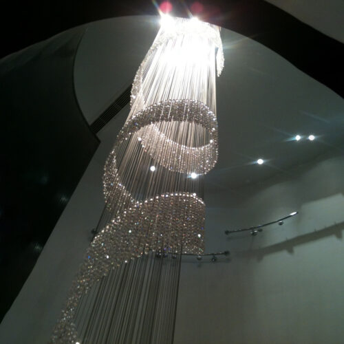 Modern Luxury Indoor Large Round Stairwell Stair Crystal Chandelier