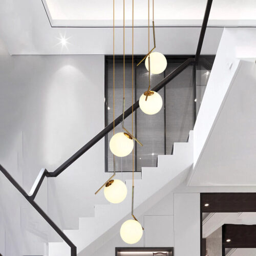 Modern Creative Revolving Staircase Loft Chandelier