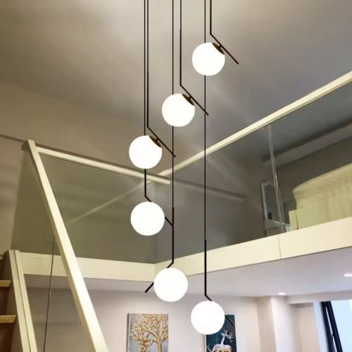 Modern Creative Revolving Staircase Loft Chandelier