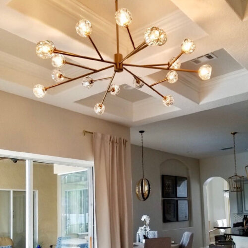 Home Hanging Lamps Kitchen Island LED Chain Chandelier