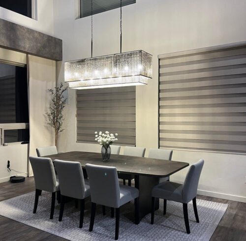 Illuminate your dining room ceilings with a modern chandelier.