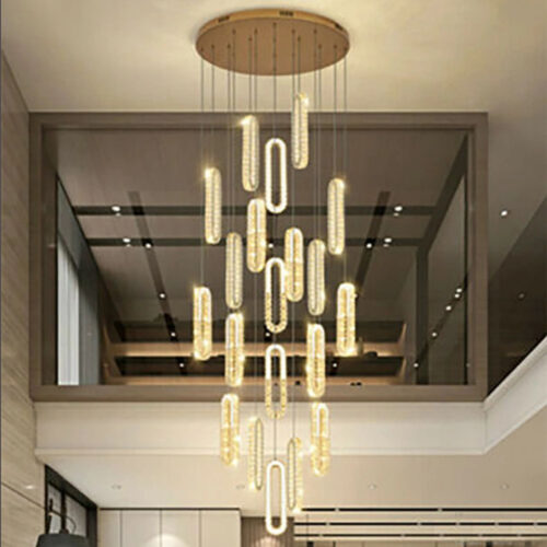 Duplex Villa Stairwell Living Room Simple Crystal Chandelier