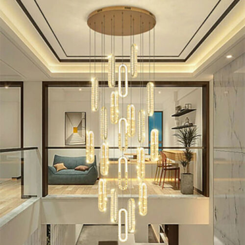 Duplex Villa Stairwell Living Room Simple Crystal Chandelier