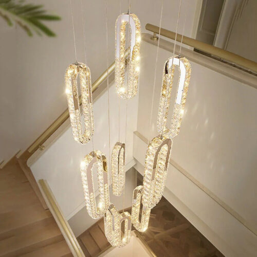 Duplex Villa Stairwell Living Room Simple Crystal Chandelier