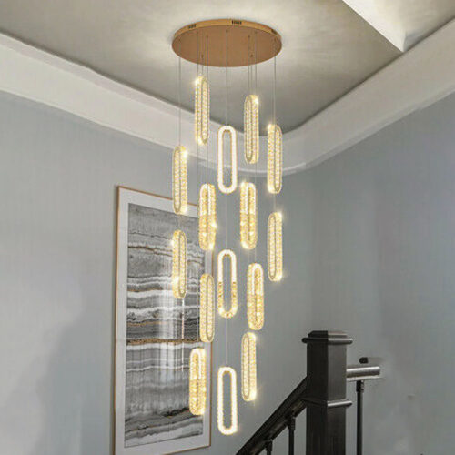 Duplex Villa Stairwell Living Room Simple Crystal Chandelier