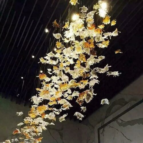 Customized Maple Leaf Hotel Banquet Hall Lighting Fixtures