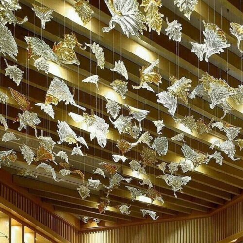 Customized Maple Leaf Hotel Banquet Hall Lighting Fixtures